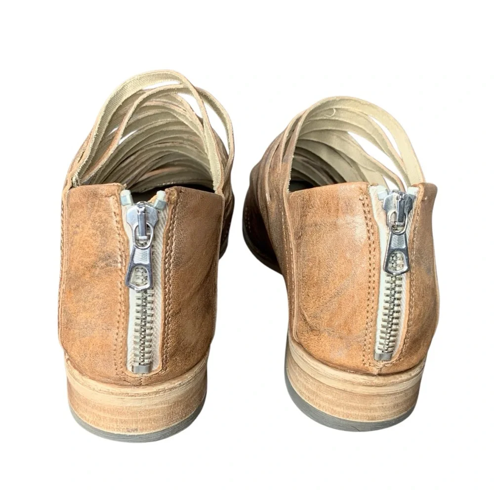 Free People Lost‎ Valley metallic tan brown & gold ankle boots. Size (38) US 8.5
